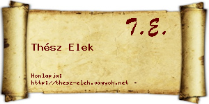 Thész Elek névjegykártya