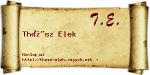 Thész Elek névjegykártya